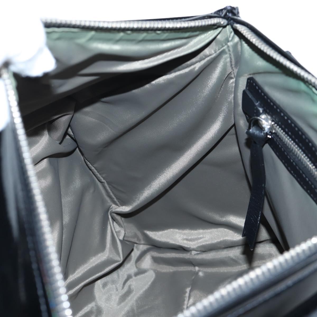GIVENCHY Pandora Shoulder Bag Patent Black Silver Auth gh2410A