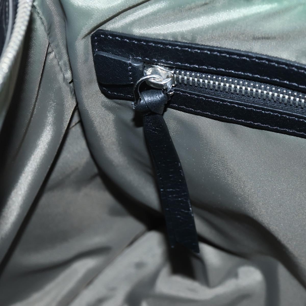 GIVENCHY Pandora Shoulder Bag Patent Black Silver Auth gh2410A