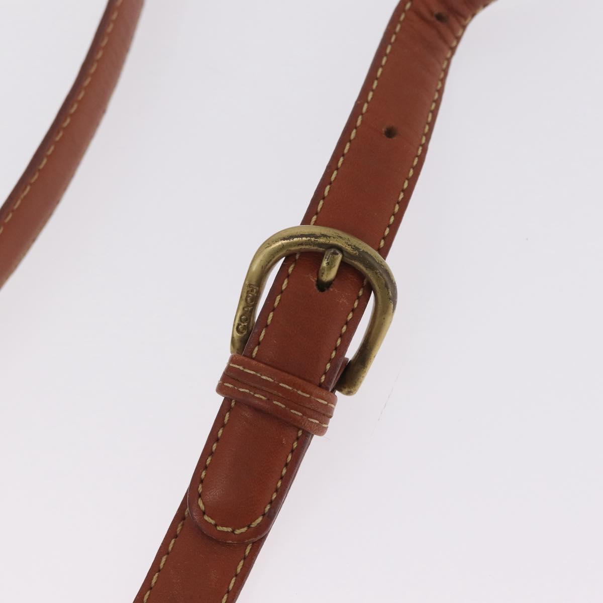Coach Shoulder Bag Leather Beige Gold Auth gh2421