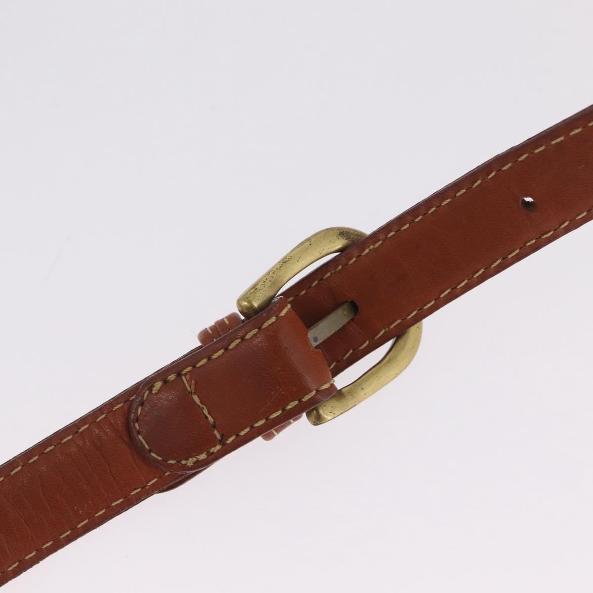 Coach Shoulder Bag Leather Beige Gold Auth gh2421