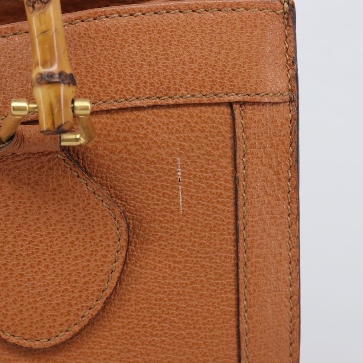 GUCCI Bamboo Hand Bag Leather Brown Gold 002 1096 0260 Auth gh2423