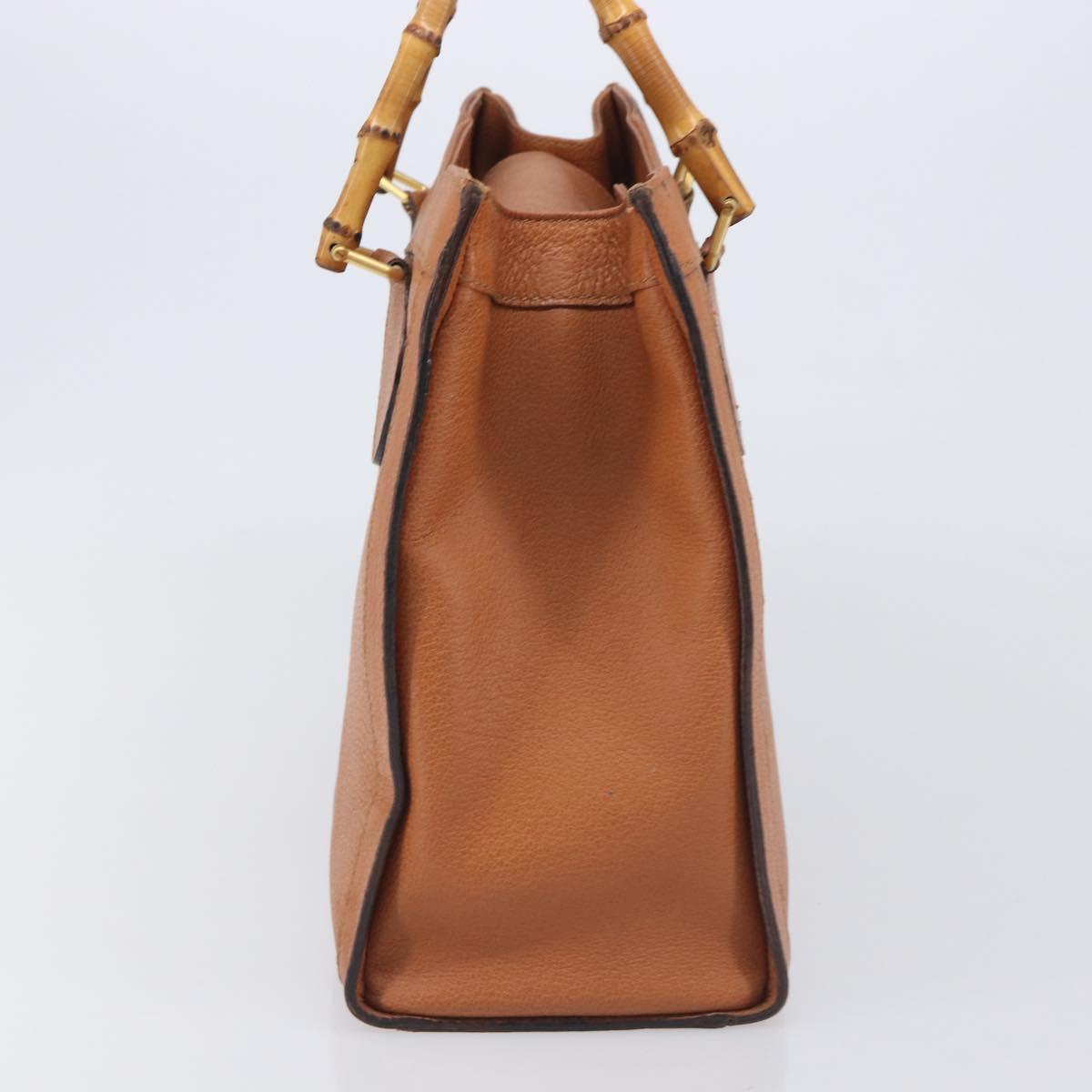 GUCCI Bamboo Hand Bag Leather Brown Gold 002 1096 0260 Auth gh2423