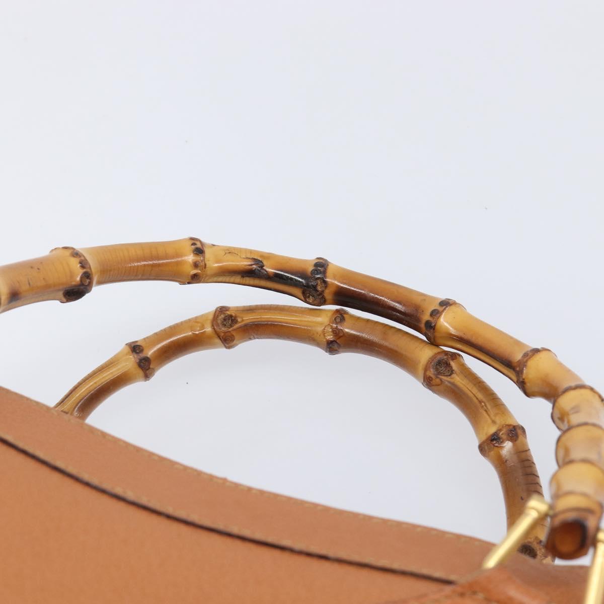 GUCCI Bamboo Hand Bag Leather Brown Gold 002 1096 0260 Auth gh2423