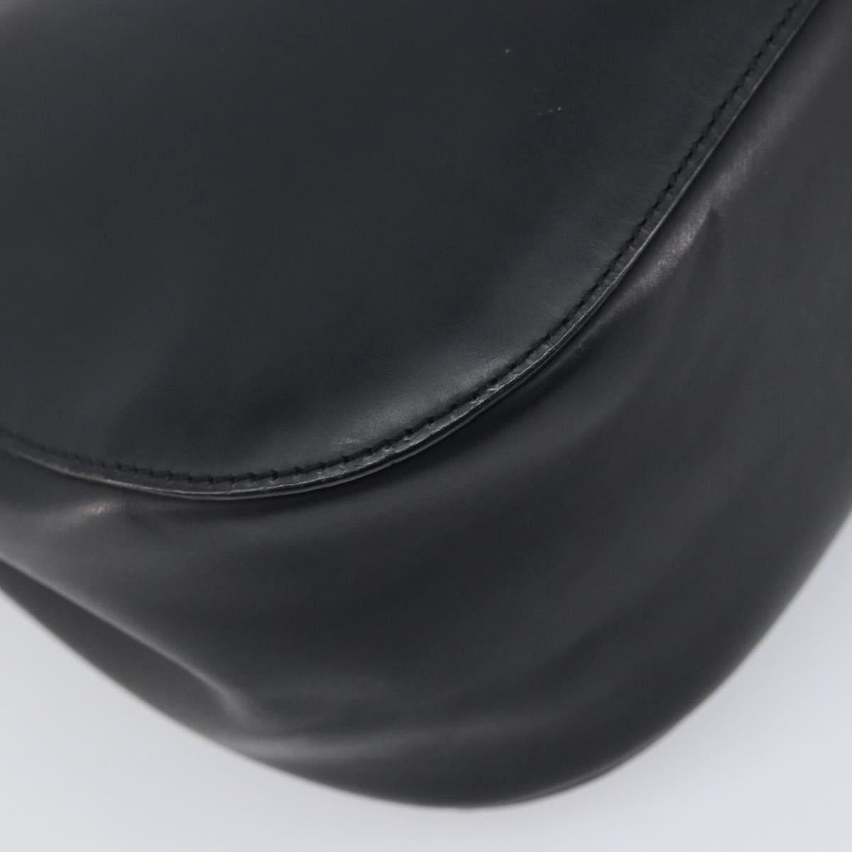 GUCCI Bamboo Hand Bag Leather Black 001 3739 3444 Auth gh2425