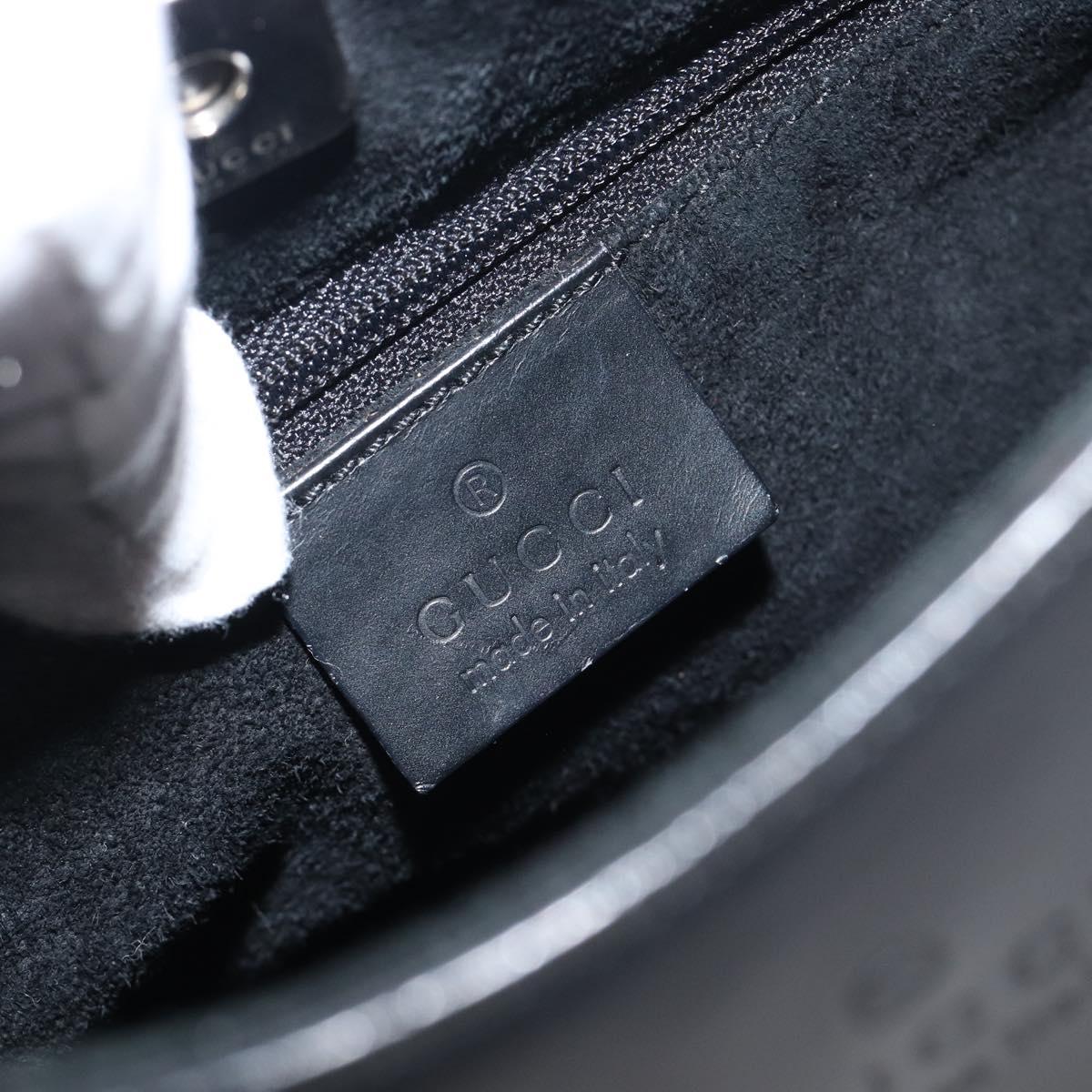 GUCCI Bamboo Hand Bag Leather Black 001 3739 3444 Auth gh2425