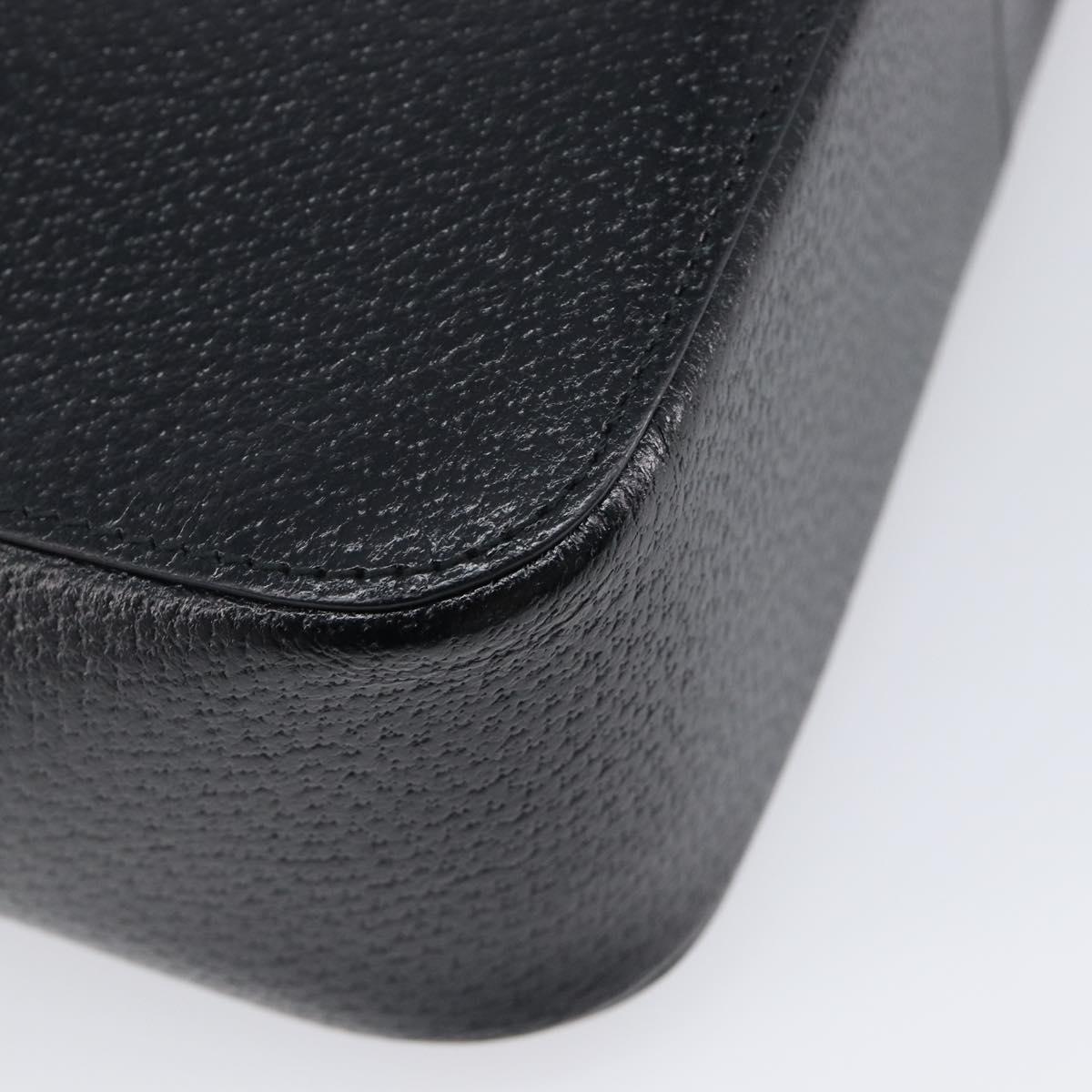 GUCCI Bamboo Hand Bag Leather Black 002 1061 Auth gh2426A