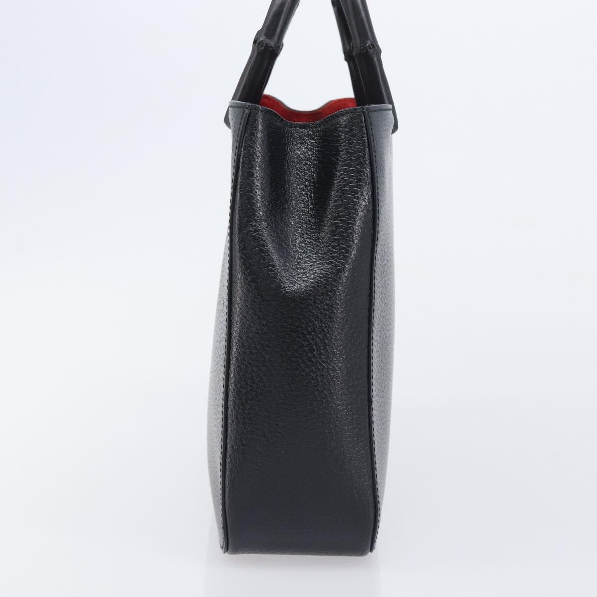 GUCCI Bamboo Hand Bag Leather Black 002 1061 Auth gh2426A