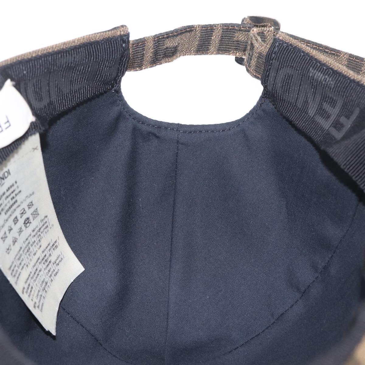 FENDI Zucca Canvas Cap Nylon 22.2"" Black Auth gh2428M