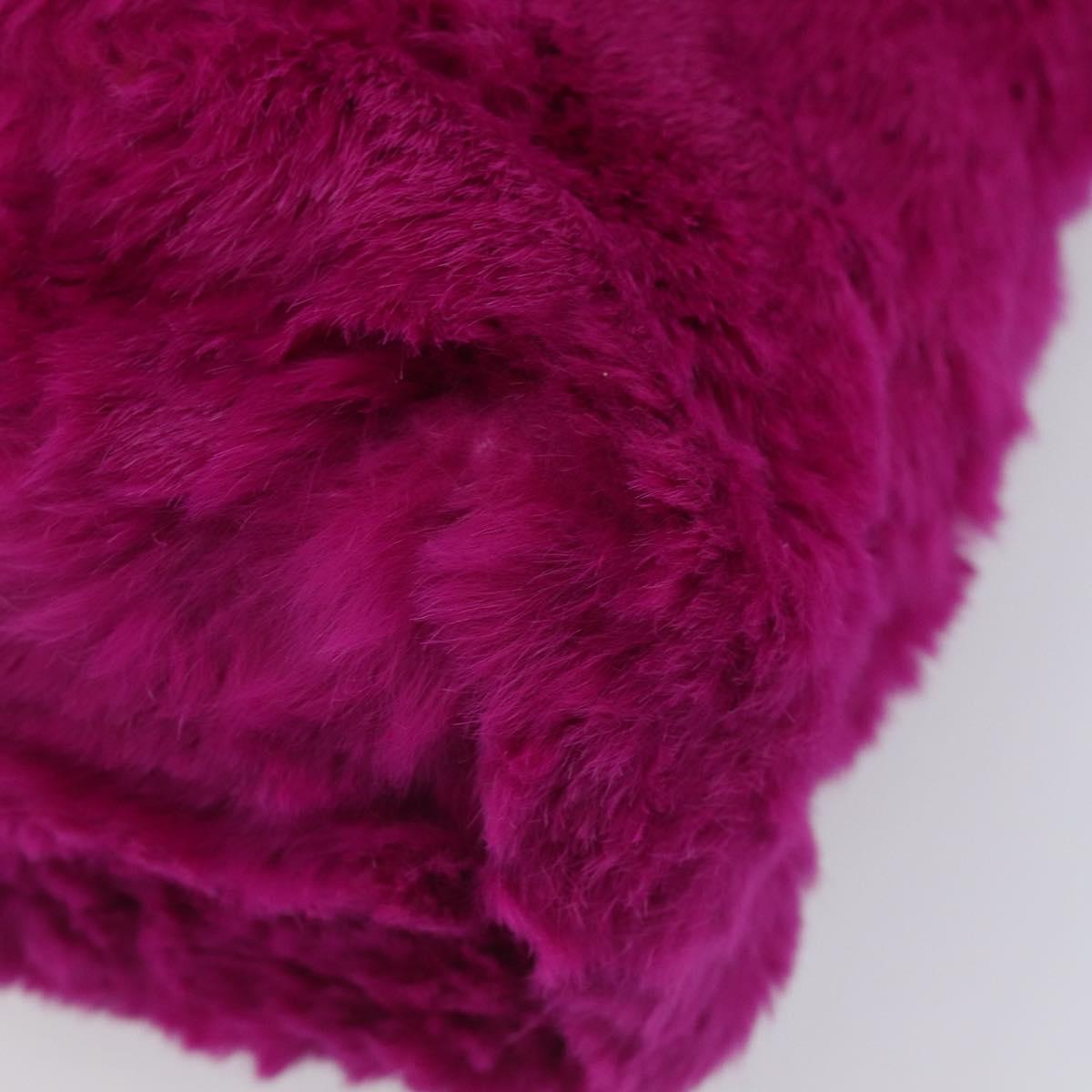 CHANEL Chain Shoulder Bag Fur Pink CC Auth gh2432V