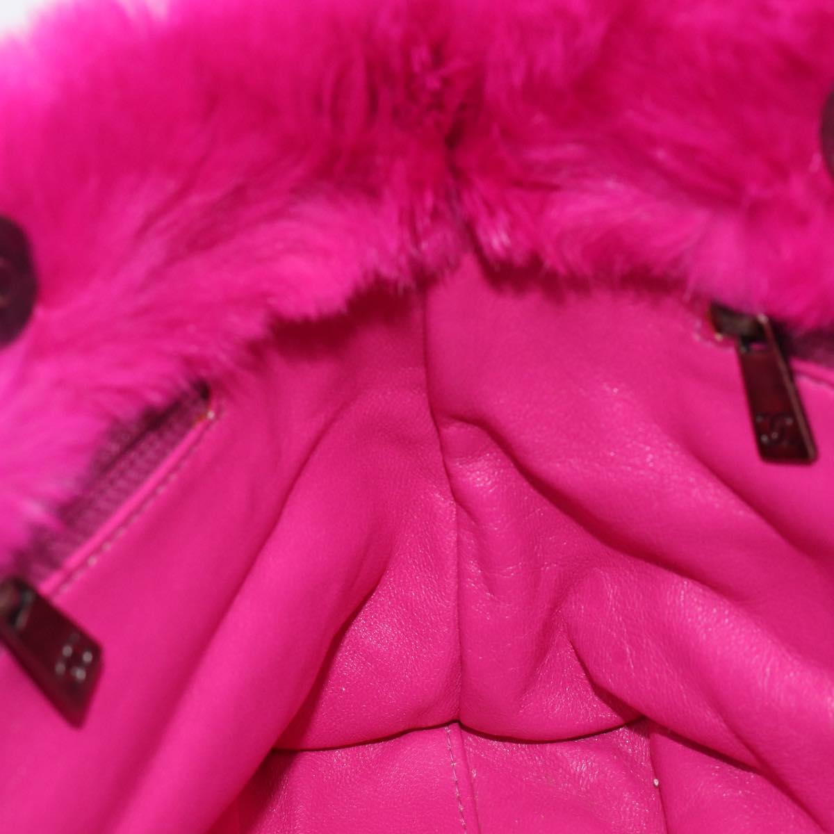 CHANEL Chain Shoulder Bag Fur Pink CC Auth gh2432V
