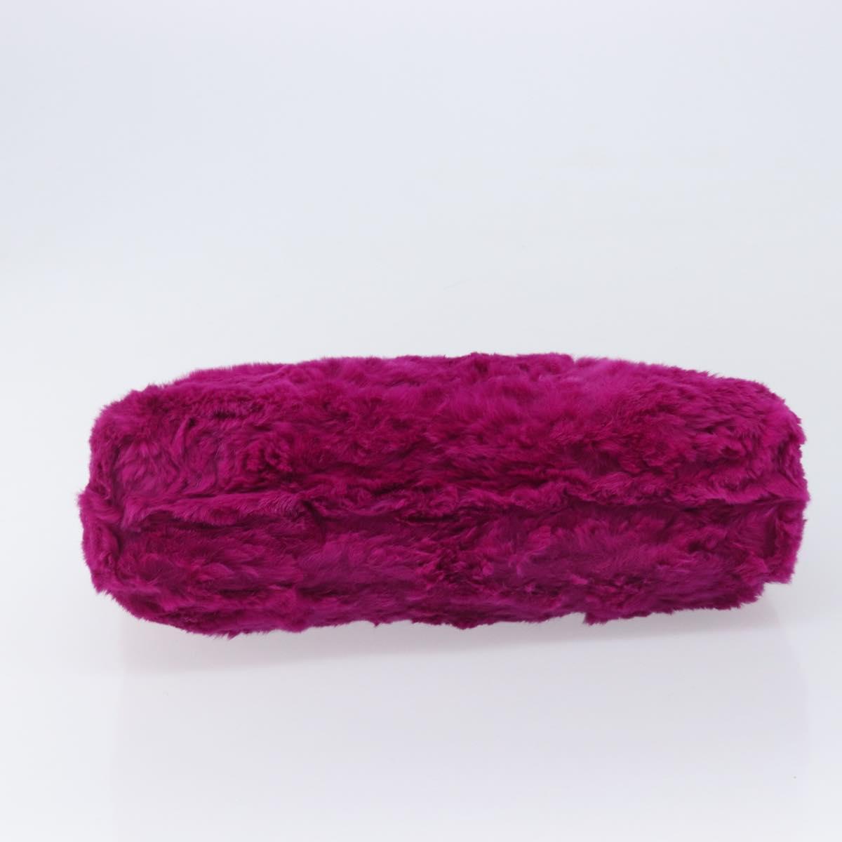CHANEL Chain Shoulder Bag Fur Pink CC Auth gh2432V