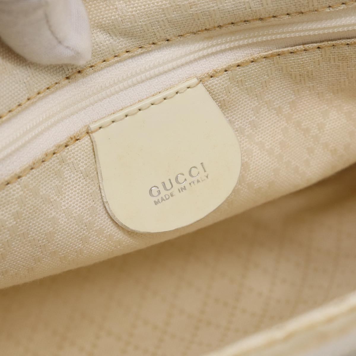 GUCCI Bamboo Hand Bag Nylon 2way White Silver 000 2040 0538 Auth gh2437