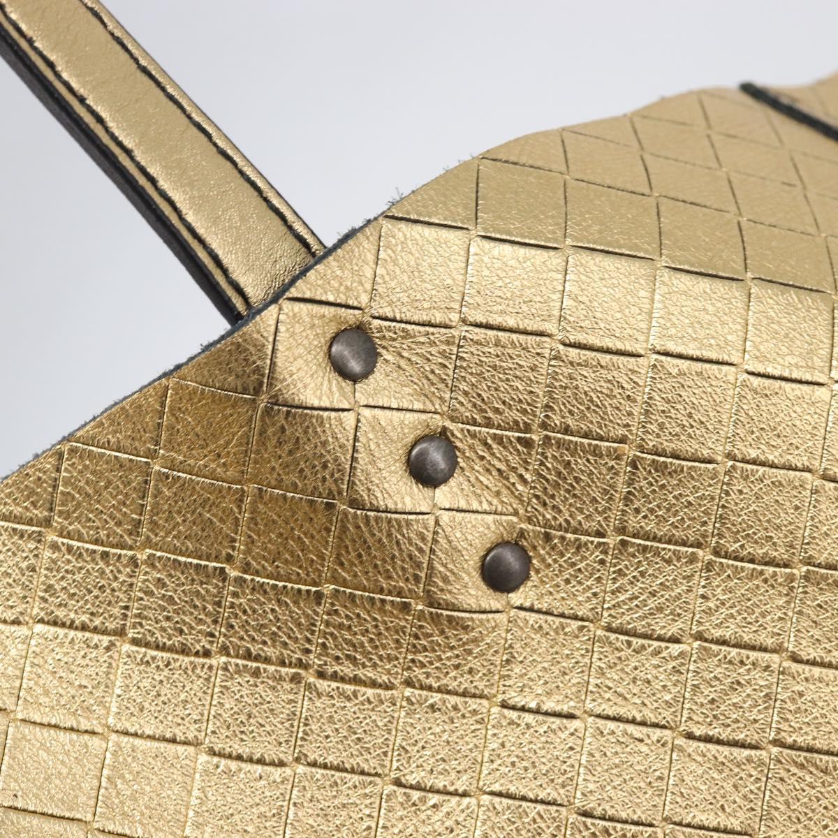Bottega Veneta Intretti Mirage Tote Bag Leather Gold Auth gh2439