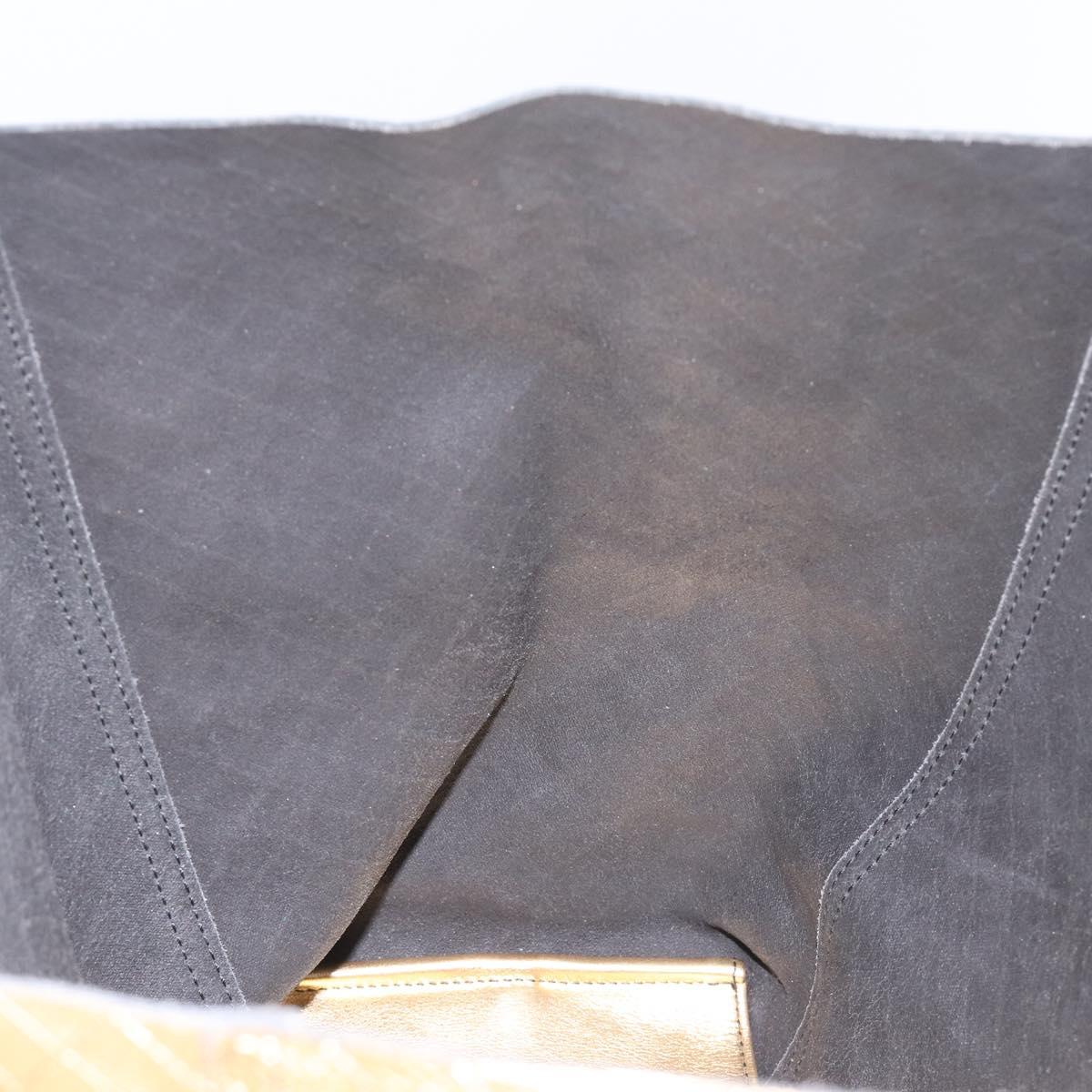 Bottega Veneta Intretti Mirage Tote Bag Leather Gold Auth gh2439