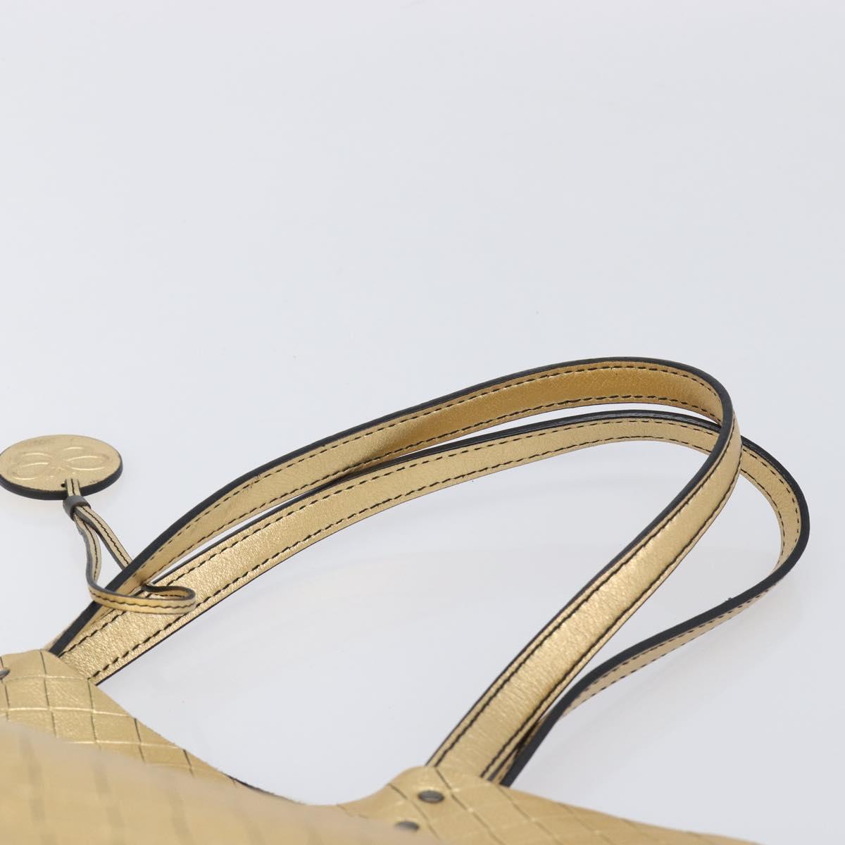 Bottega Veneta Intretti Mirage Tote Bag Leather Gold Auth gh2439