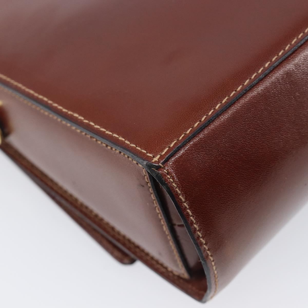 Bally Shoulder Bag Leather Brown Gold Auth gh2448
