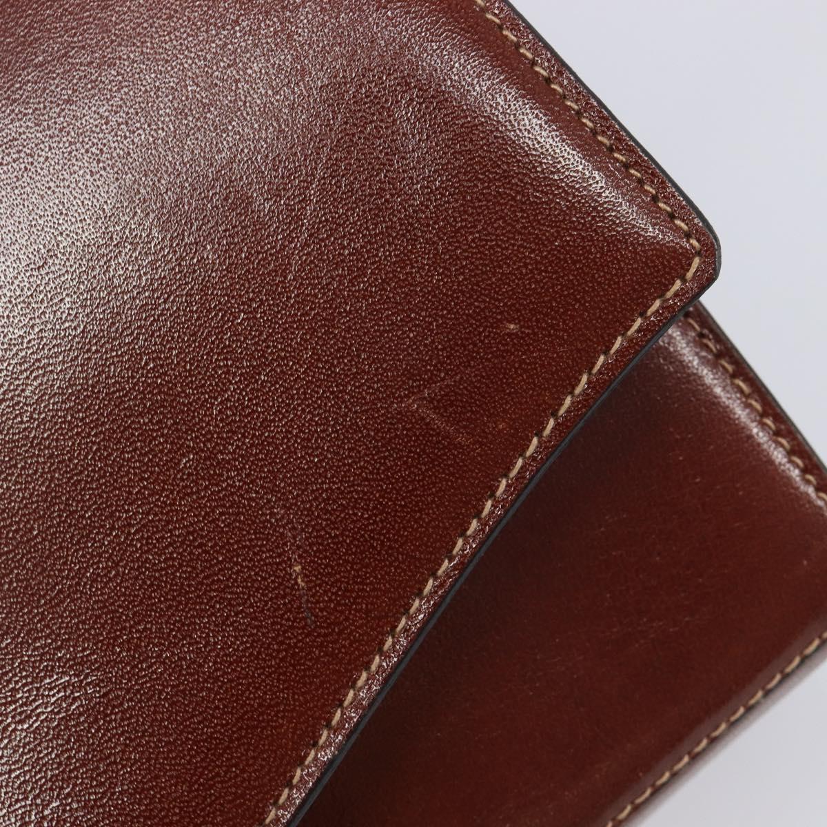 Bally Shoulder Bag Leather Brown Gold Auth gh2448