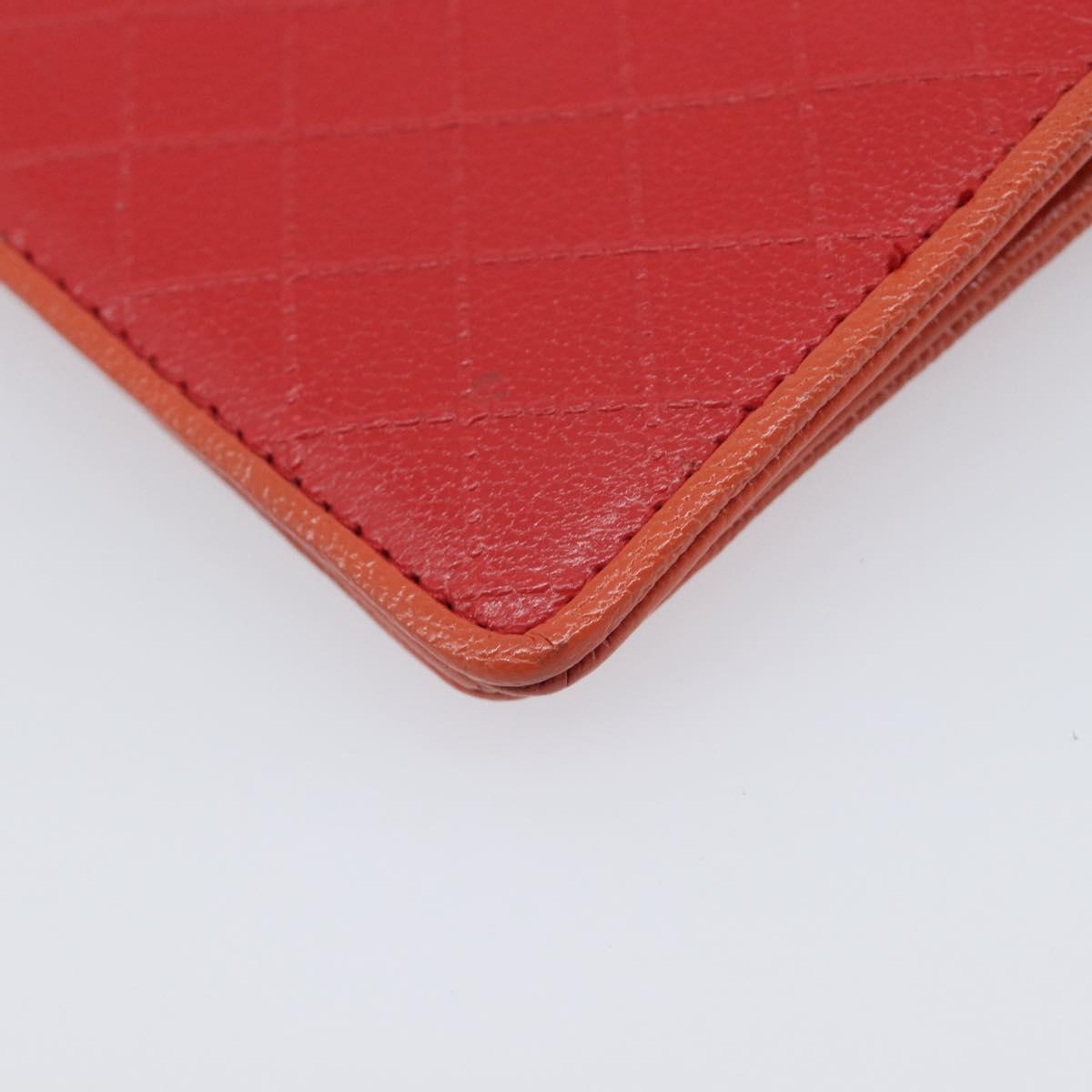 CHANEL Bicolore Day Planner Cover Leather Red Silver CC Auth gh2449V