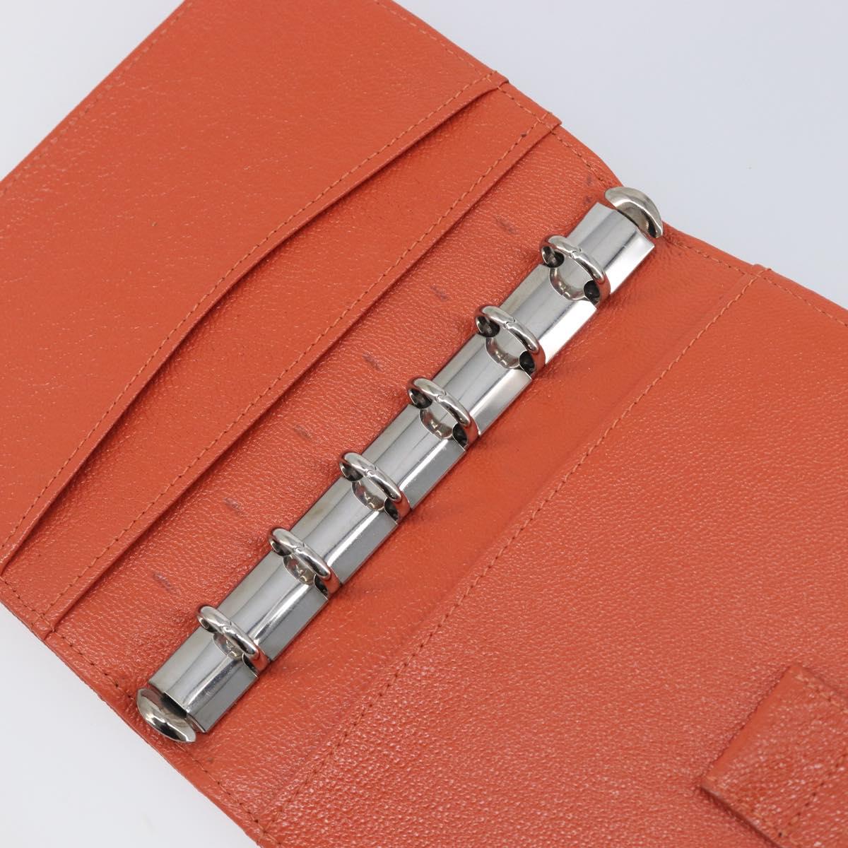 CHANEL Bicolore Day Planner Cover Leather Red Silver CC Auth gh2449V