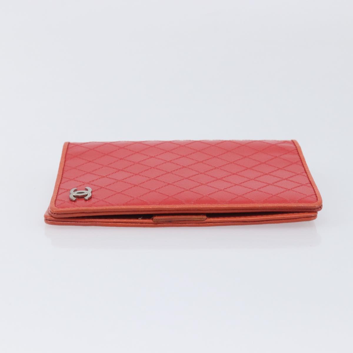 CHANEL Bicolore Day Planner Cover Leather Red Silver CC Auth gh2449V