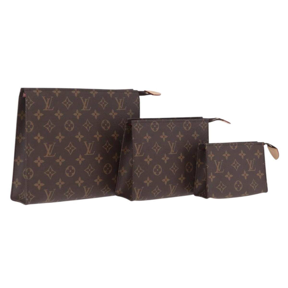 LOUIS VUITTON Monogram Trio Posh Toilette Clutch Bag M47195 LV Auth gh2459SAM