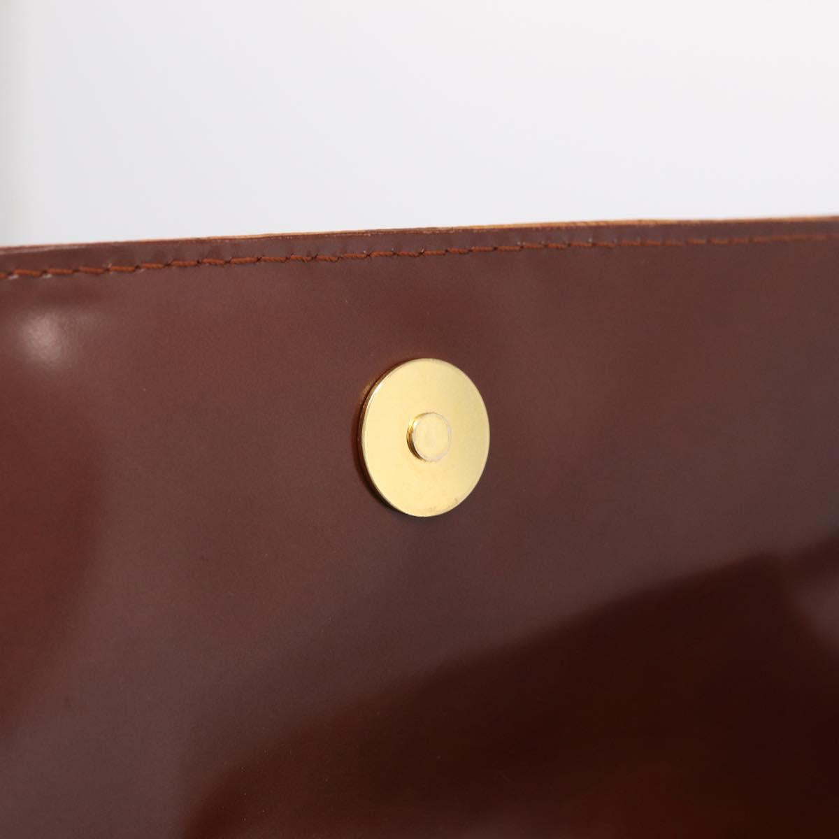 MCM Vicetos Shoulder Bag PVC Leather Brown Gold Auth gh2460A