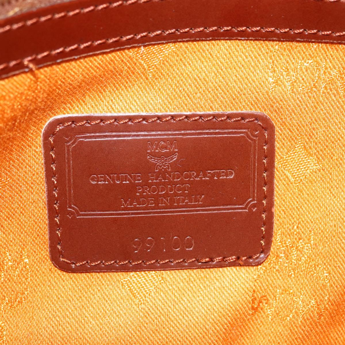 MCM Vicetos Shoulder Bag PVC Leather Brown Gold Auth gh2460A