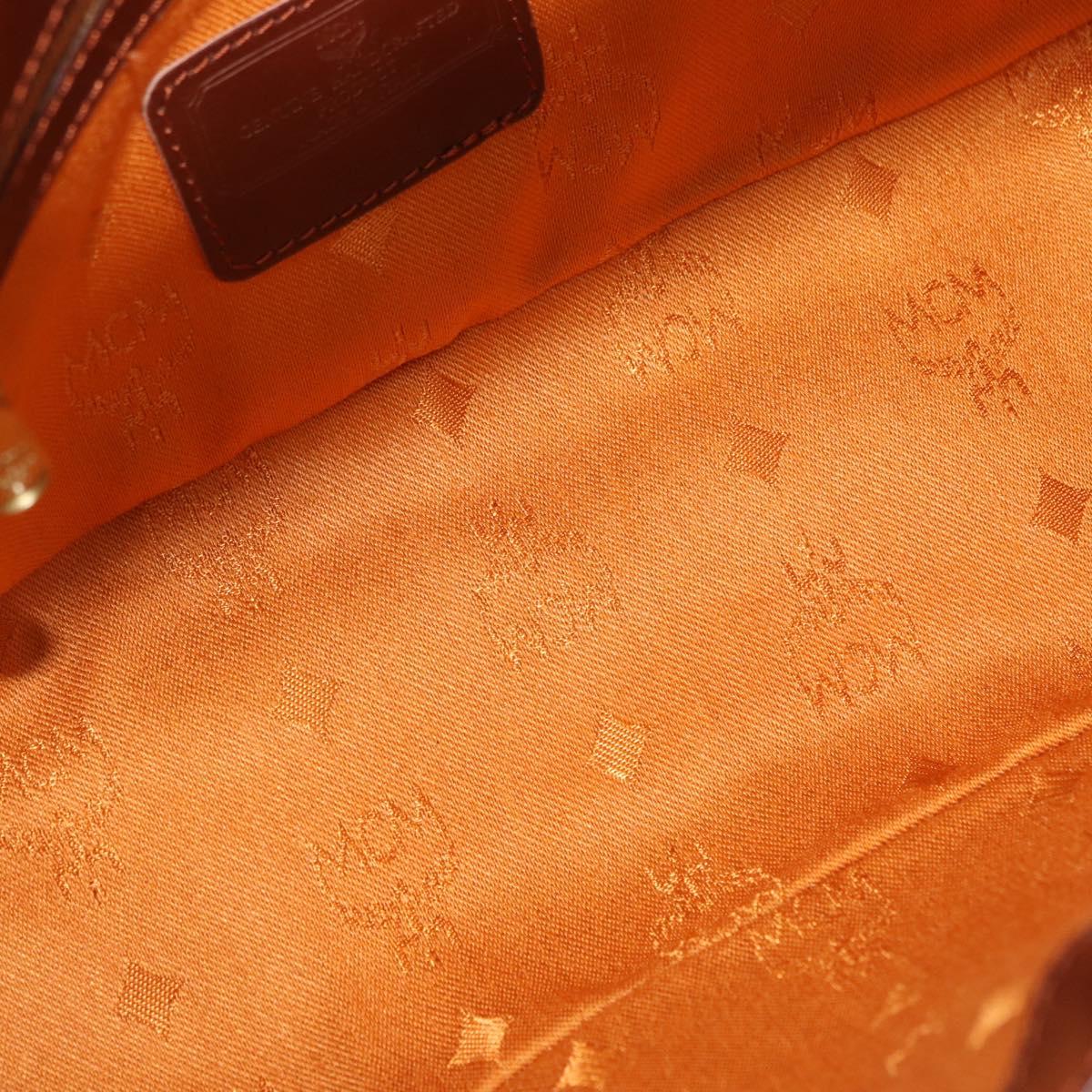 MCM Vicetos Shoulder Bag PVC Leather Brown Gold Auth gh2460A