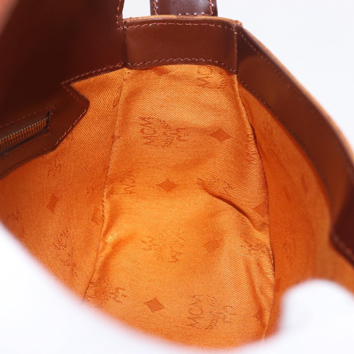 MCM Vicetos Shoulder Bag PVC Leather Brown Gold Auth gh2460A
