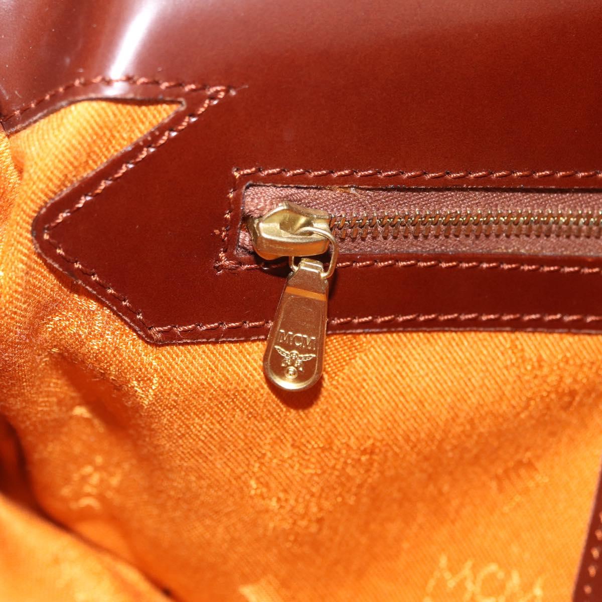 MCM Vicetos Shoulder Bag PVC Leather Brown Gold Auth gh2460A