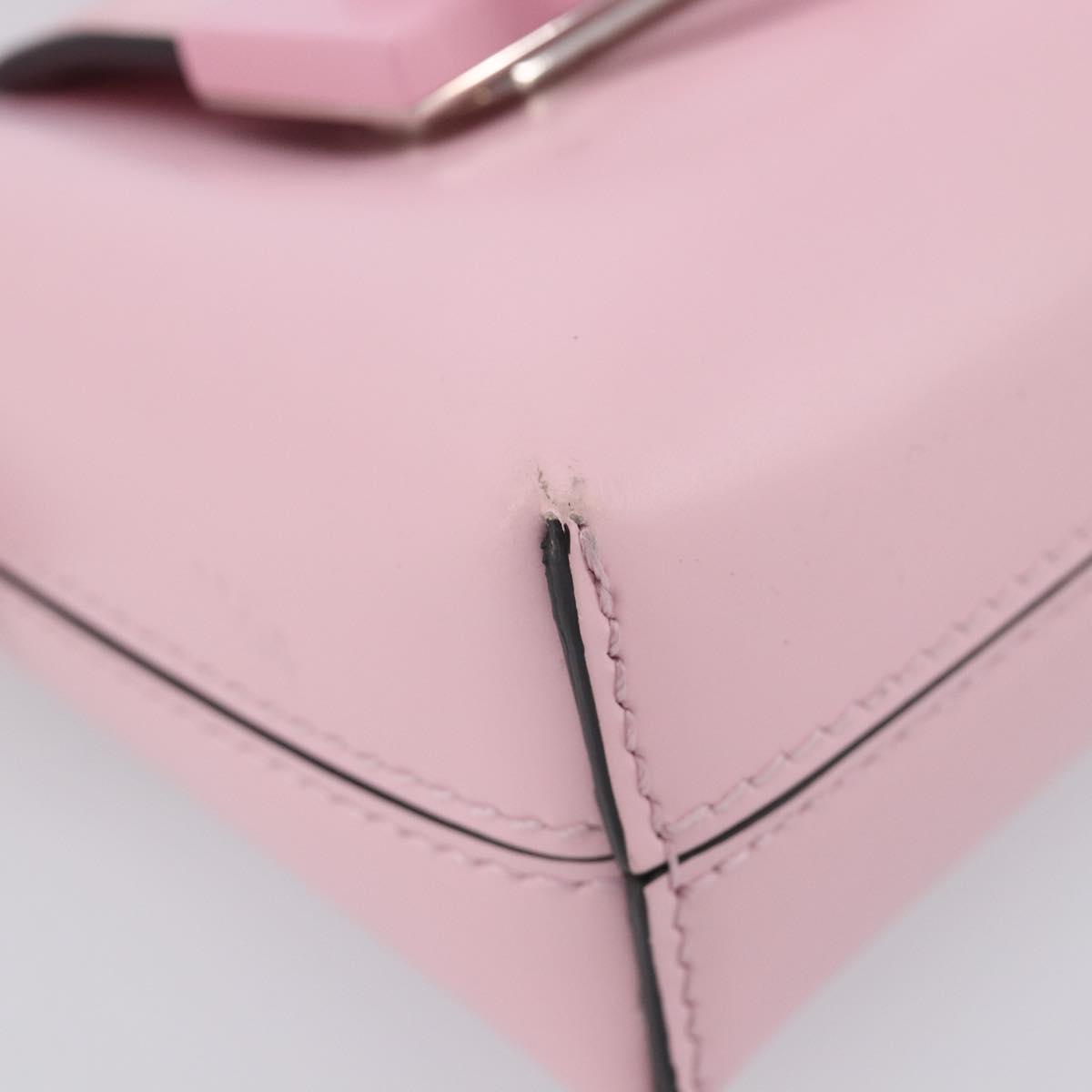 Salvatore Ferragamo Gancini Mini Hand Bag Leather Pink Auth gh2461V