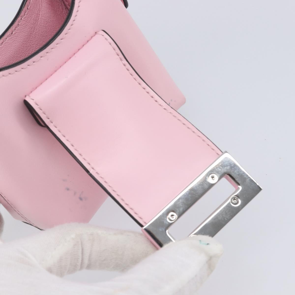 Salvatore Ferragamo Gancini Mini Hand Bag Leather Pink Auth gh2461V