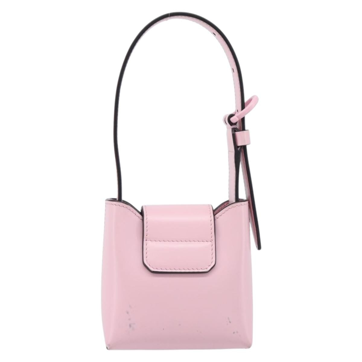 Salvatore Ferragamo Gancini Mini Hand Bag Leather Pink Auth gh2461V