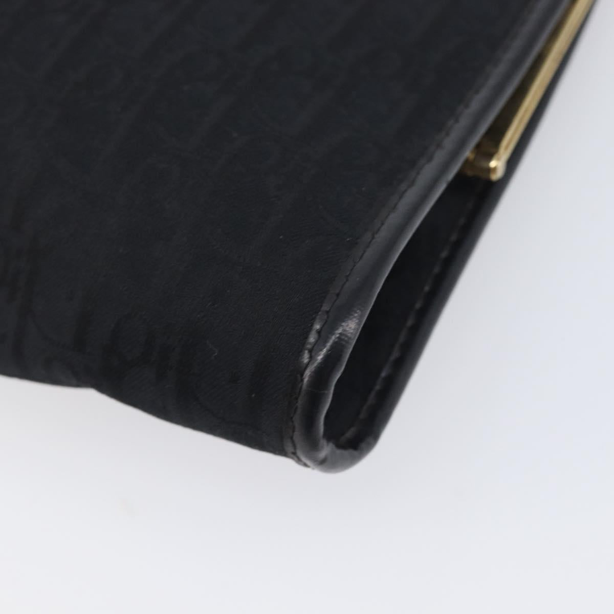 Christian Dior Trotter Clutch Bag Black Silver Auth gh2463A