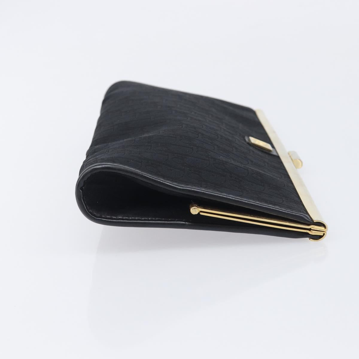 Christian Dior Trotter Clutch Bag Black Silver Auth gh2463A