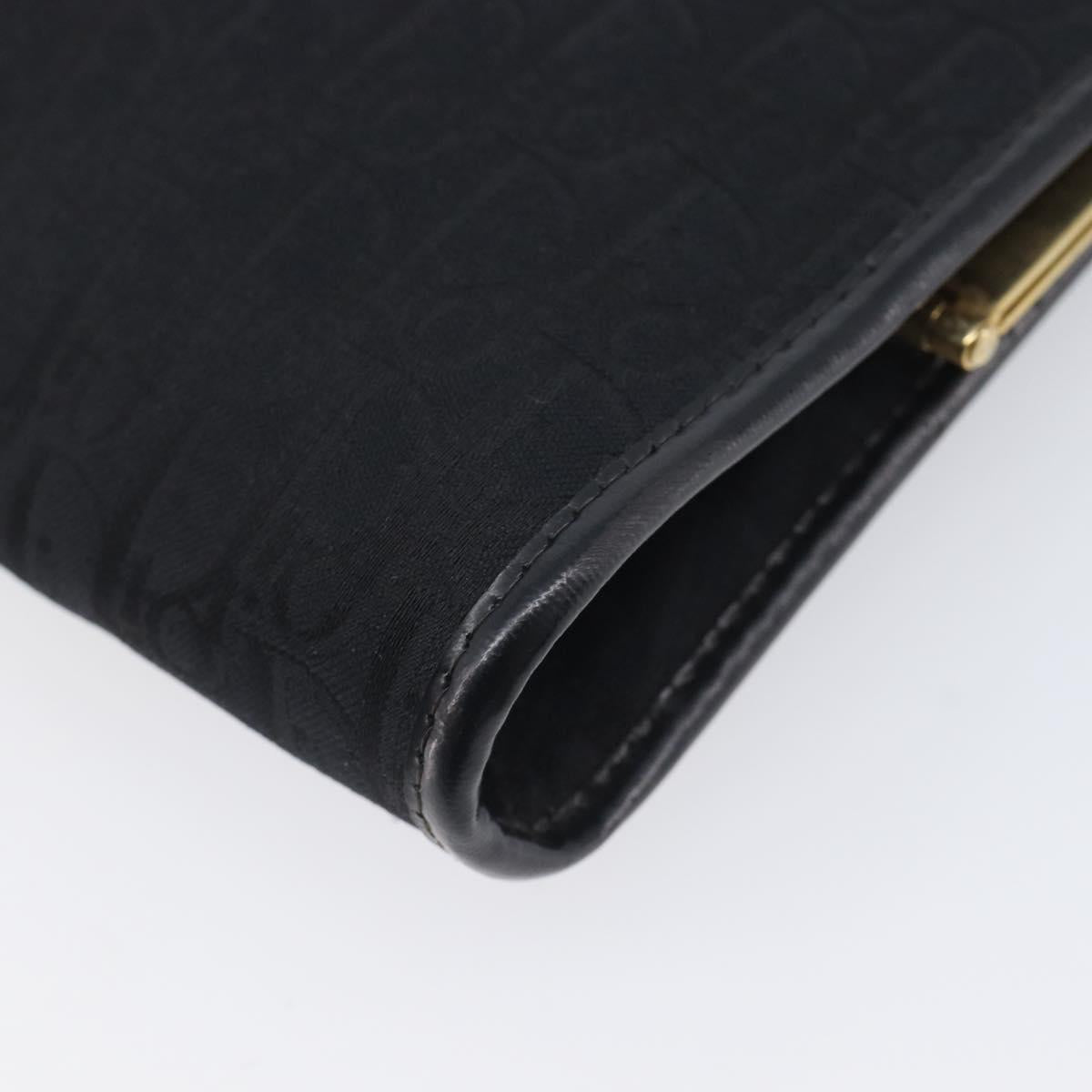 Christian Dior Trotter Clutch Bag Black Silver Auth gh2463A