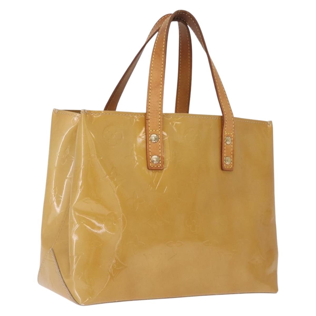 LOUIS VUITTON Monogram Vernis Reade PM Hand Bag Beige M91144 LV Auth gh2465