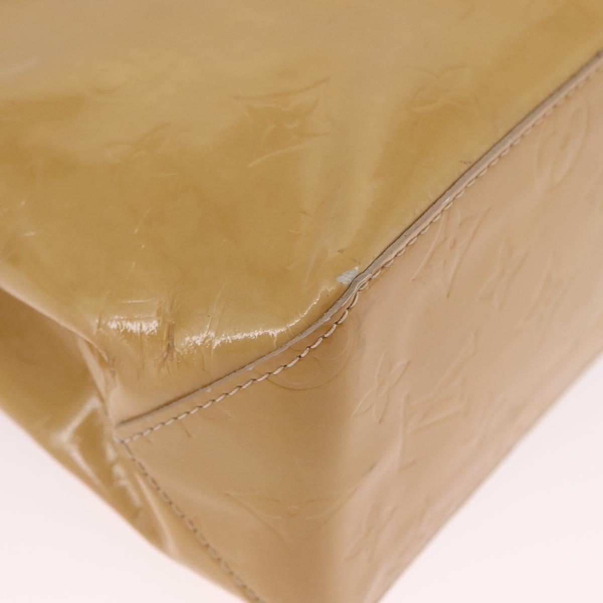 LOUIS VUITTON Monogram Vernis Reade PM Hand Bag Beige M91144 LV Auth gh2465