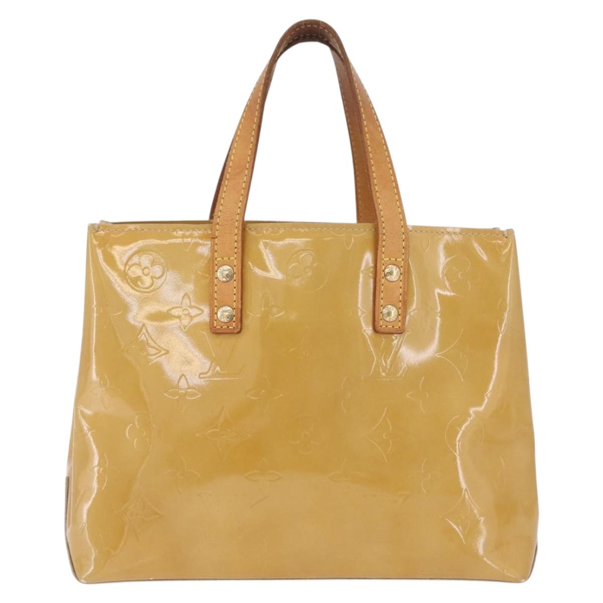 LOUIS VUITTON Monogram Vernis Reade PM Hand Bag Beige M91144 LV Auth gh2465