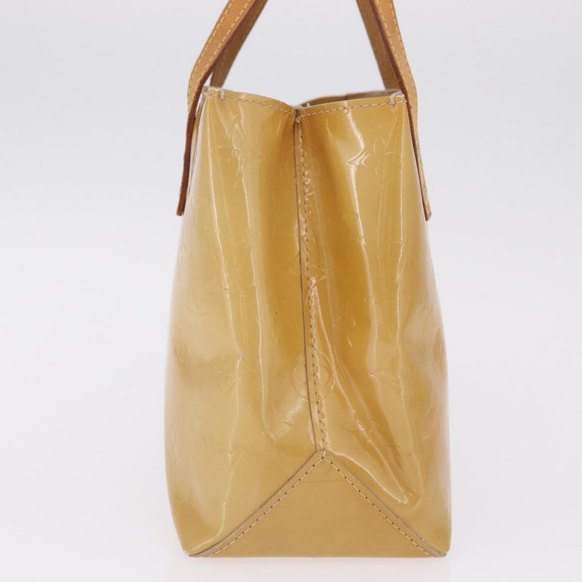 LOUIS VUITTON Monogram Vernis Reade PM Hand Bag Beige M91144 LV Auth gh2465
