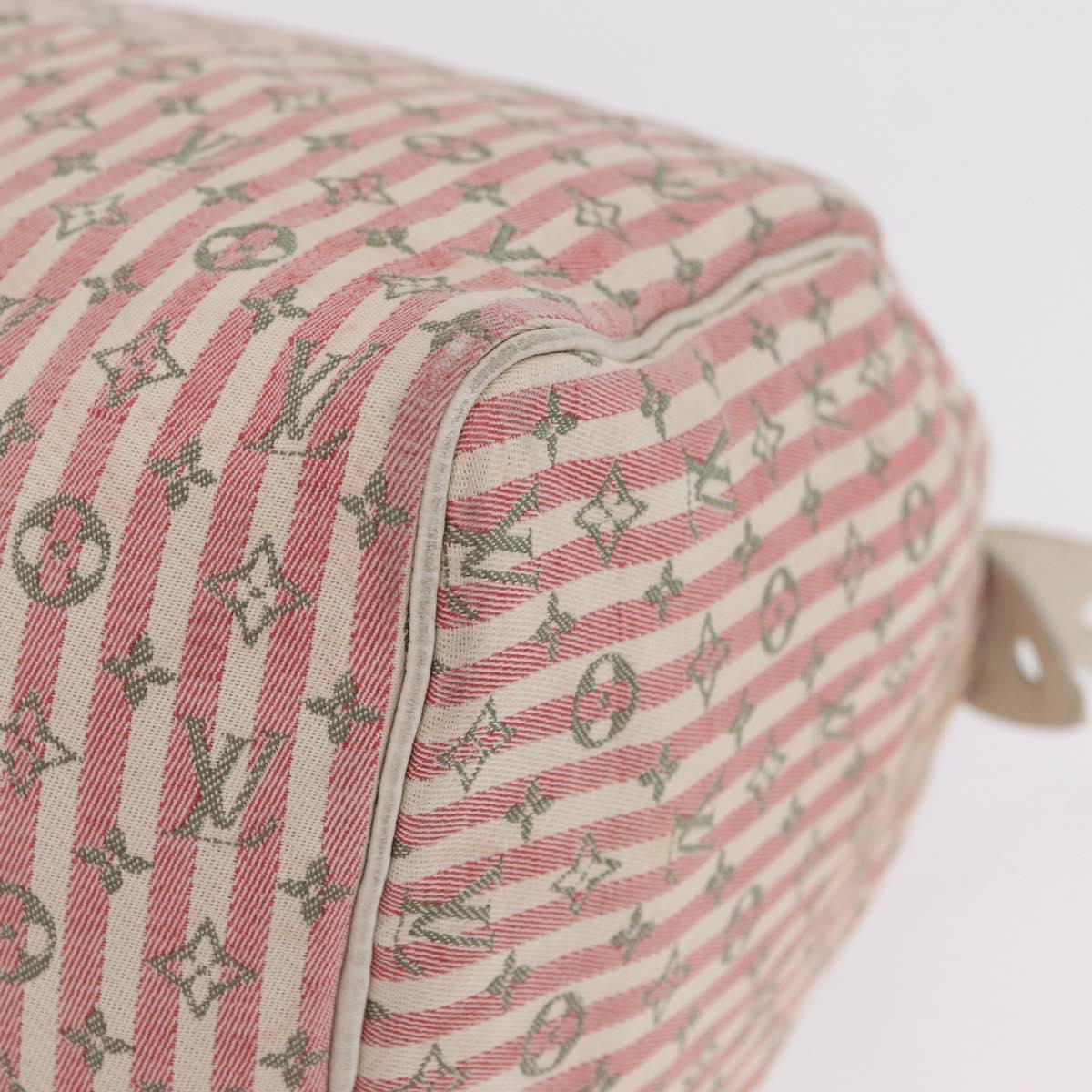 LOUIS VUITTON Monogram Mini Lin Croisette Speedy 30 Bag Pink M95501 Auth gh2476