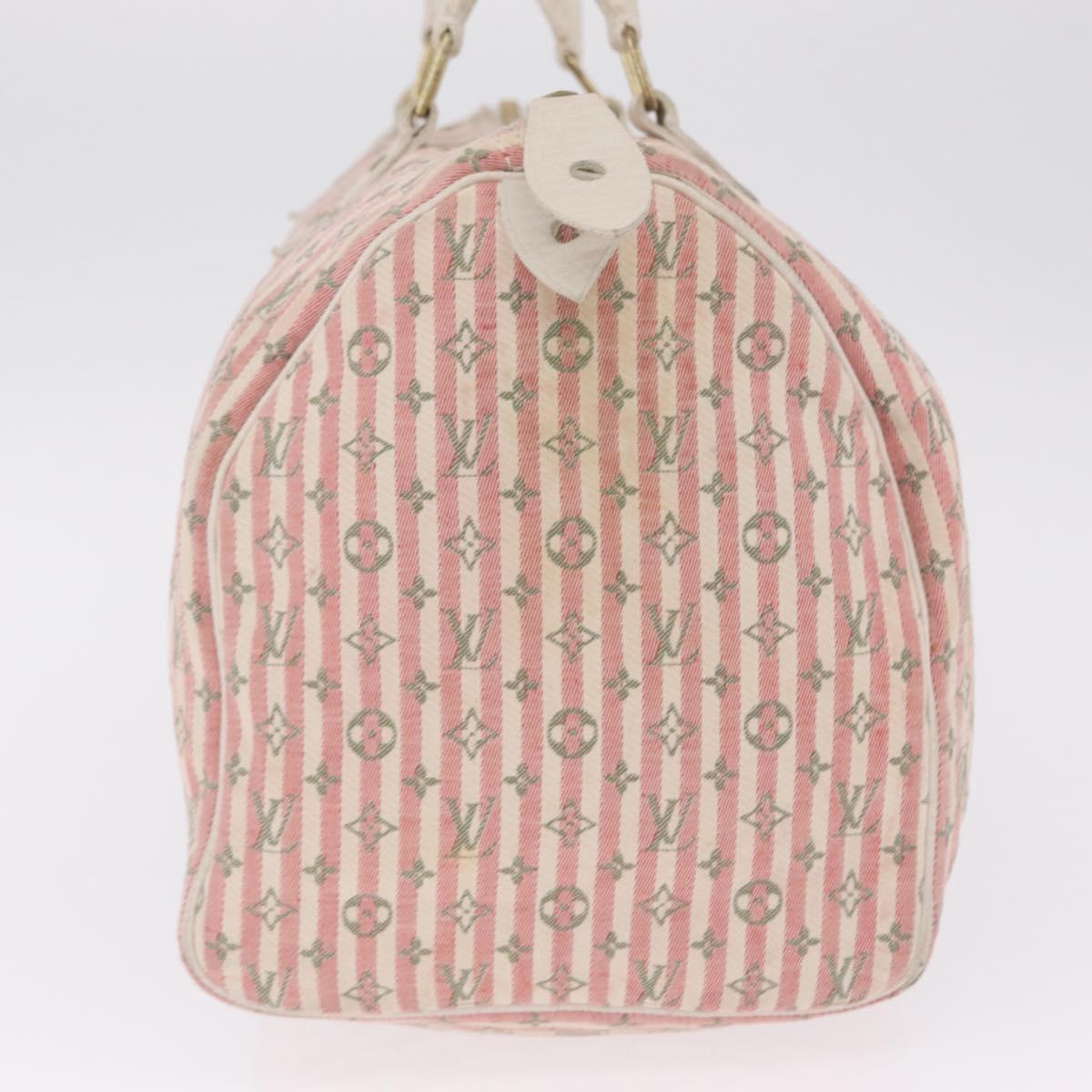LOUIS VUITTON Monogram Mini Lin Croisette Speedy 30 Bag Pink M95501 Auth gh2476