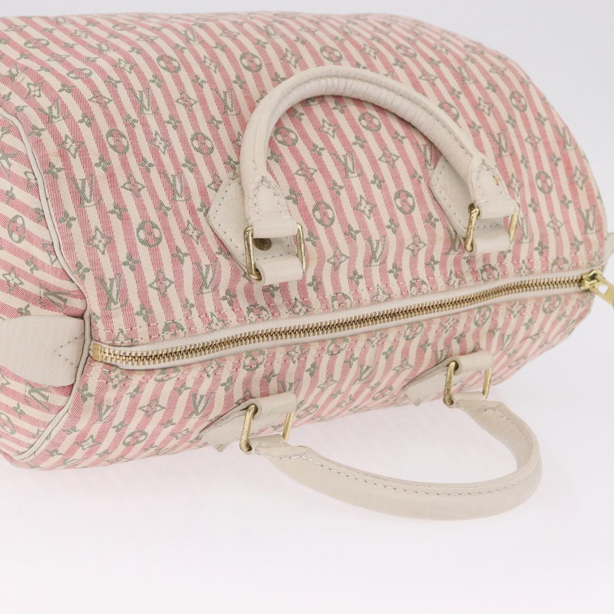 LOUIS VUITTON Monogram Mini Lin Croisette Speedy 30 Bag Pink M95501 Auth gh2476