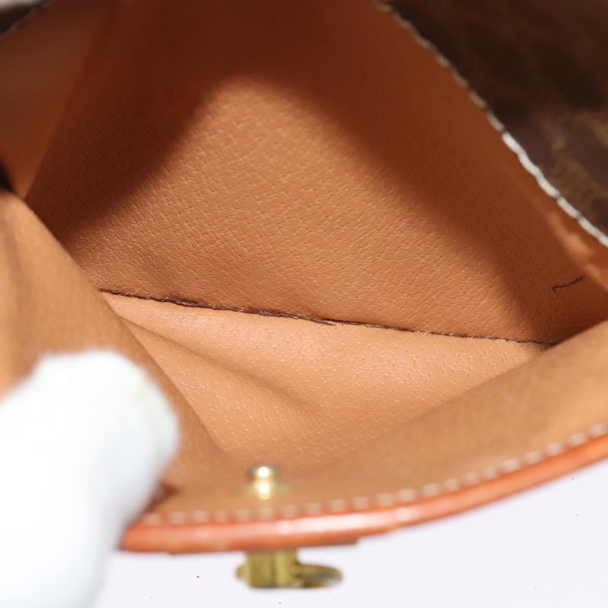 CELINE Macadam Canvas Shoulder Bag PVC Leather Brown Gold Auth gh248