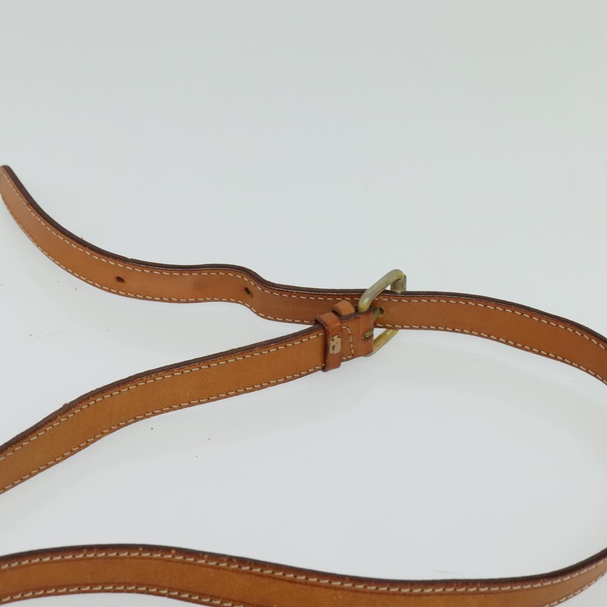 CELINE Macadam Canvas Shoulder Bag PVC Leather Brown Gold Auth gh248