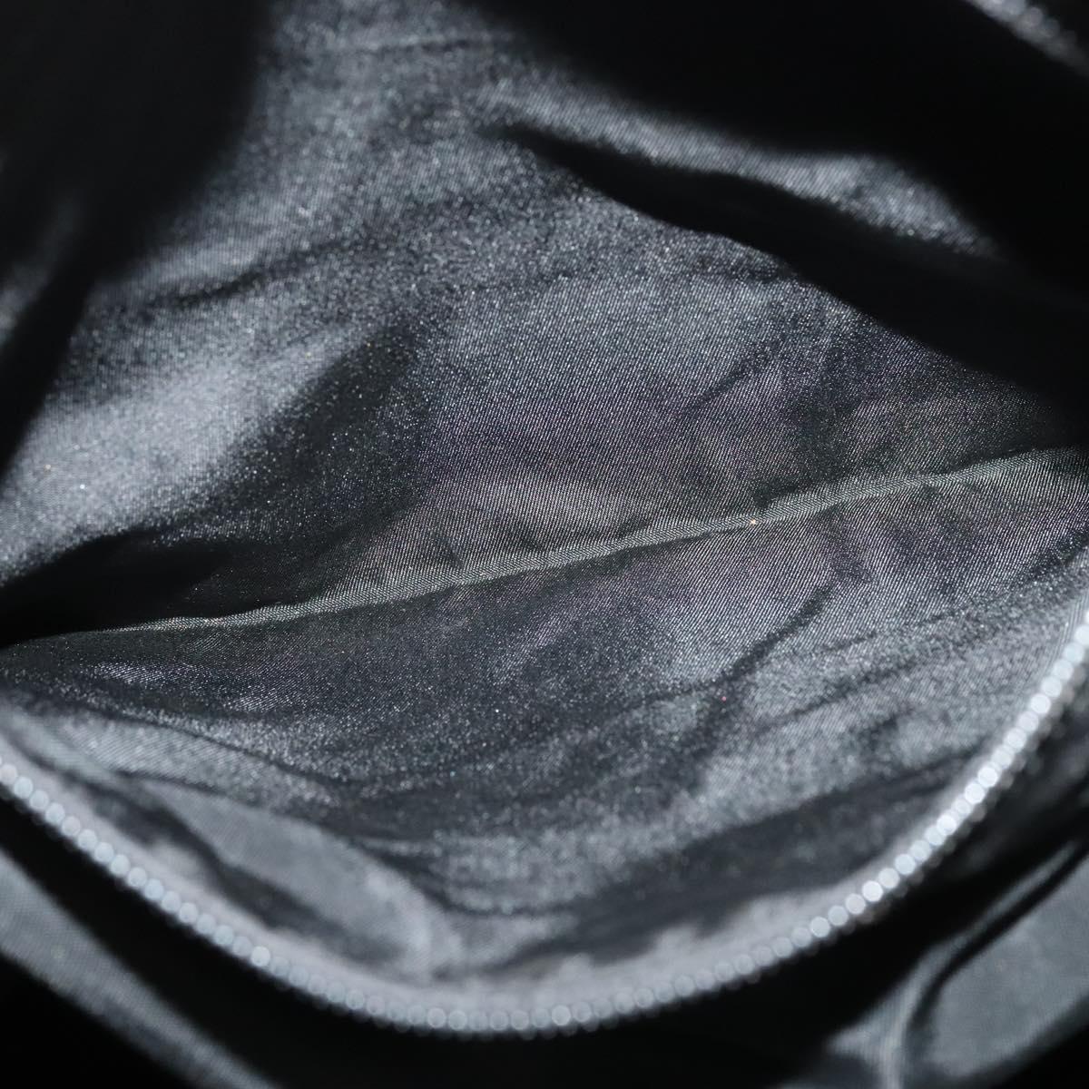 PRADA Hand Bag Nylon Black Silver Auth gh263