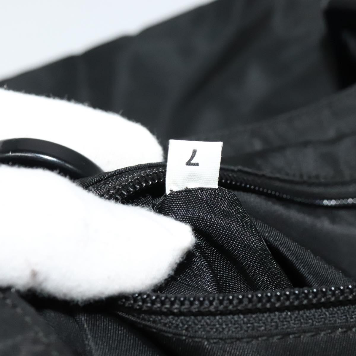 PRADA Hand Bag Nylon Black Silver Auth gh263