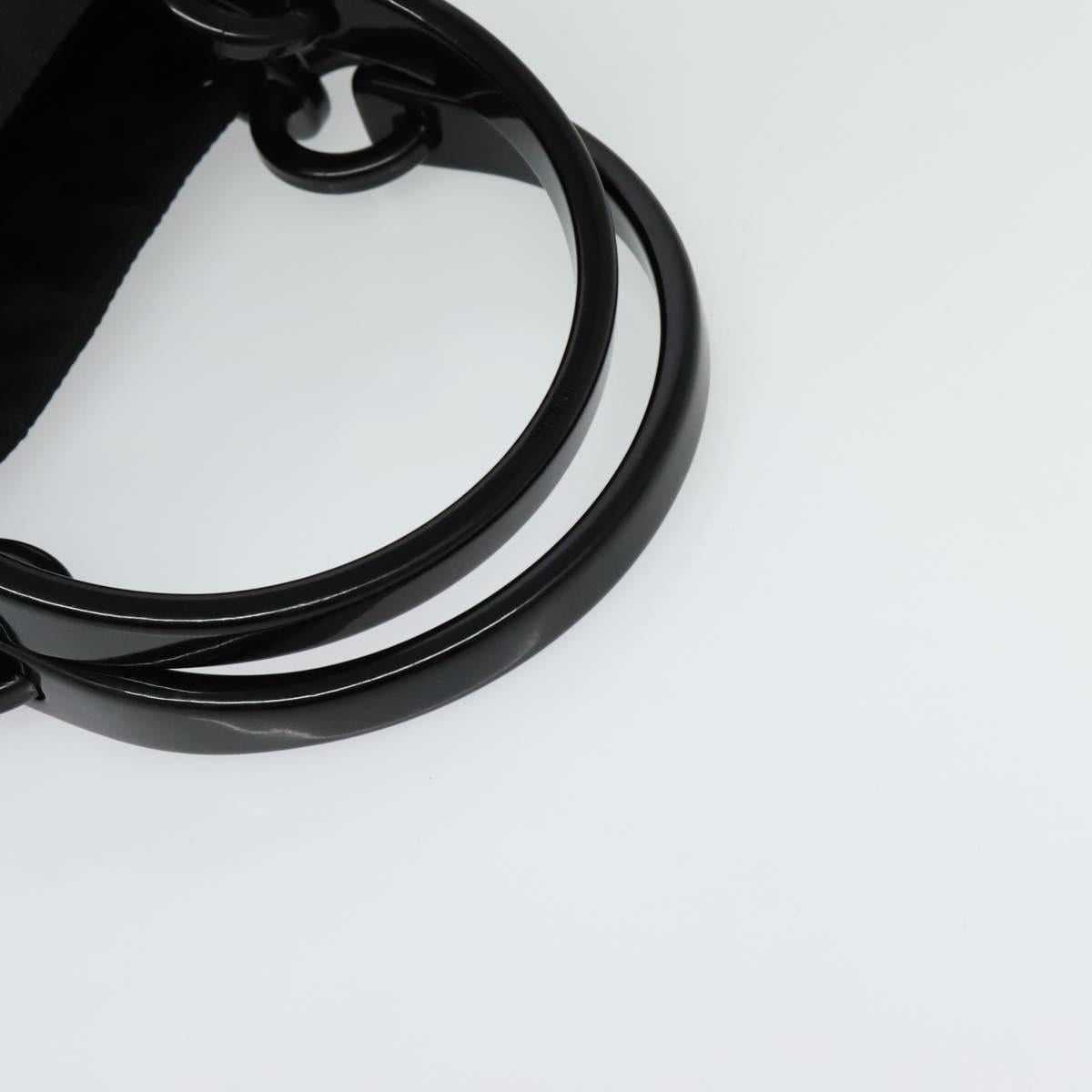 PRADA Hand Bag Nylon Black Silver Auth gh263