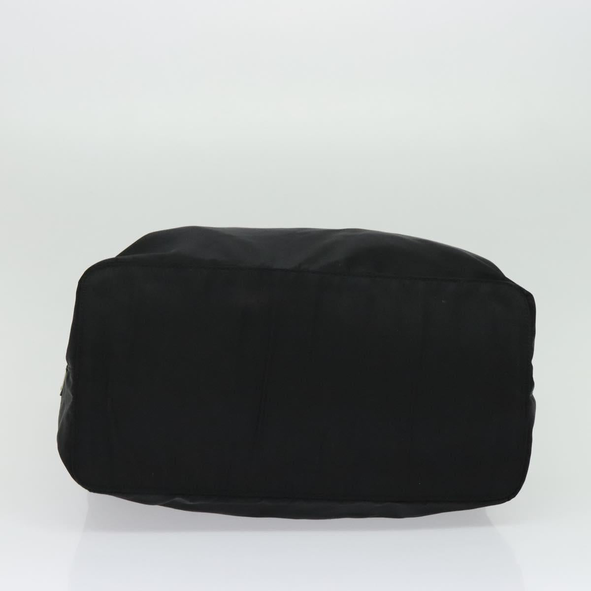 PRADA Hand Bag Nylon Black Silver Auth gh263
