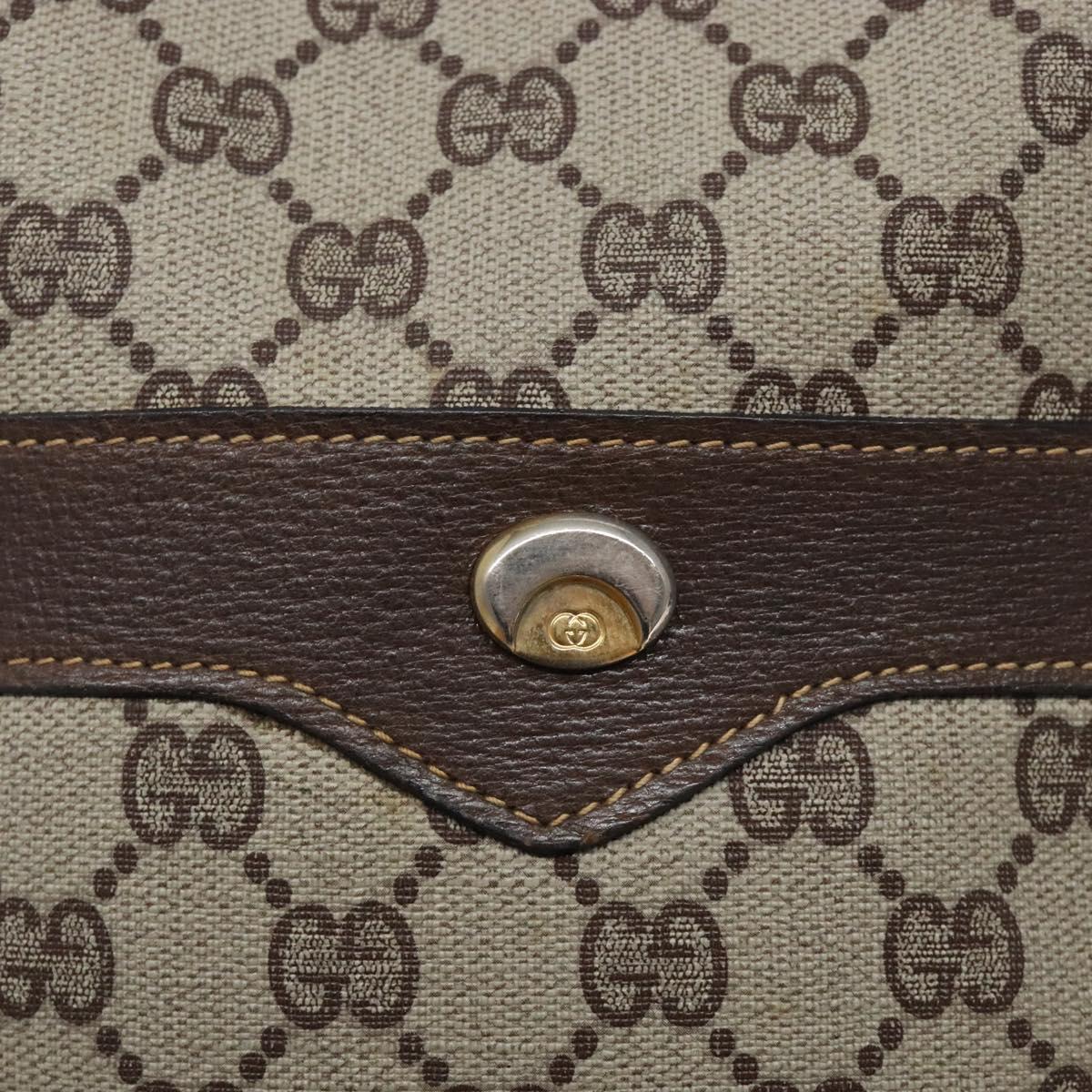 GUCCI GG Supreme Shoulder Bag PVC Beige Gold Silver Auth gh284